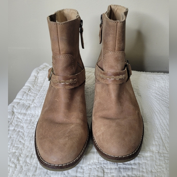 Sperry Seaport Storm Bootie Sz 7.5 Leather Ankle Boots Brown Zip Buckle Casual - Picture 6 of 10